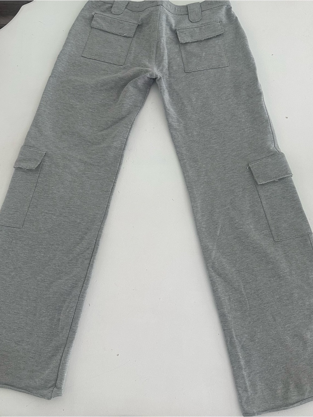 Bebe Sport Vintage 90s Y2K Grey Cargo Flare Sweatpants medium Euc - Picture 8 of 10